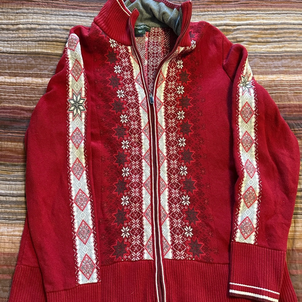 Eddie Bauer Nordic Red Double Zipper ZipUp